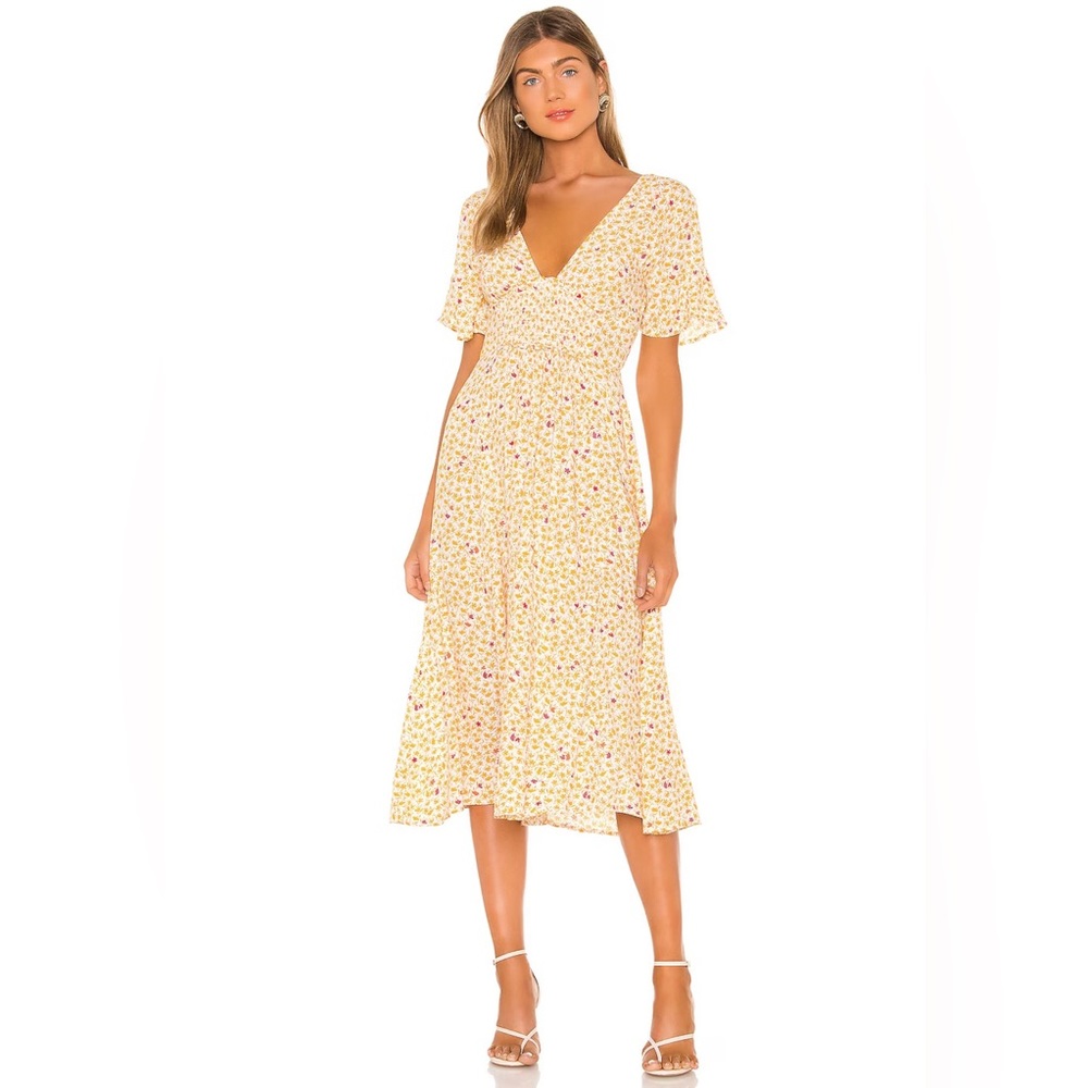 Free People NWOT In Full Bloom V-Neck Midi Dress